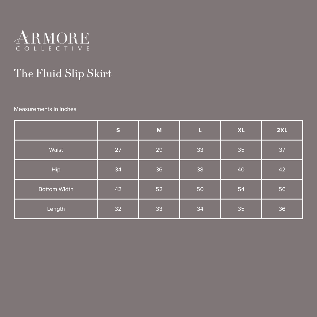 Armore slip skirt measurements