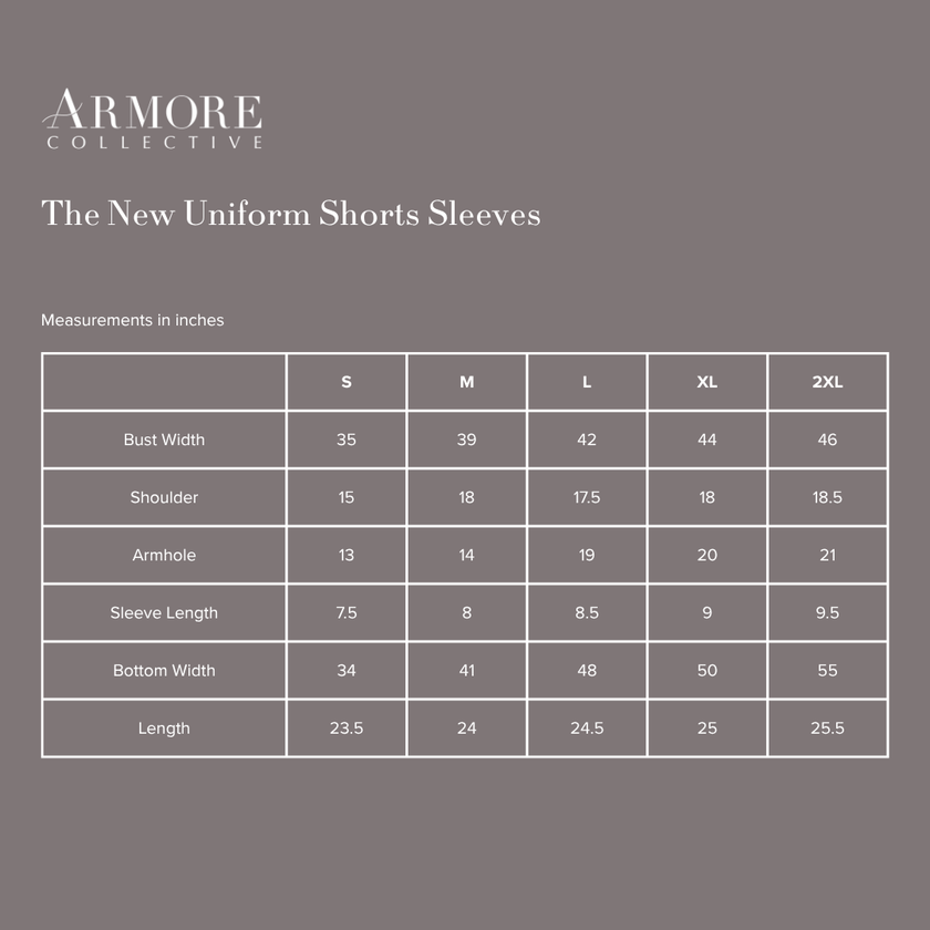 Armore short sleeve polo top measurements 