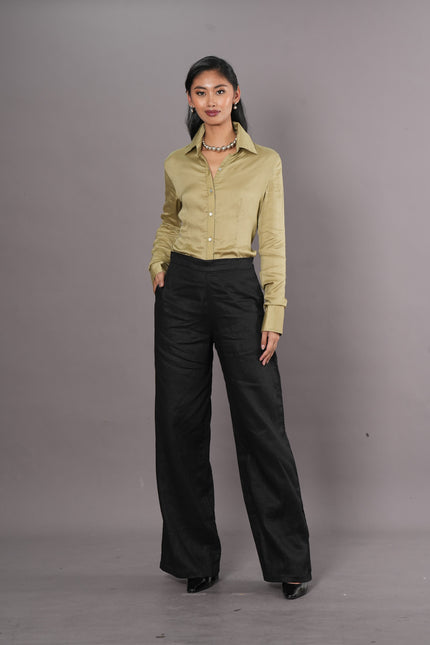 The Long-Sleeved Shirt with Cuff in 100% Tencel